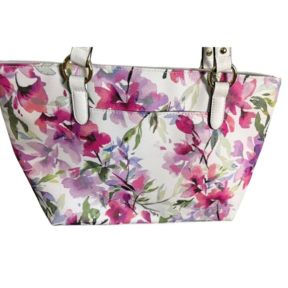 Liz Claiborne Floral Shoulder Purse‎ Tote - Picture 2 of 10